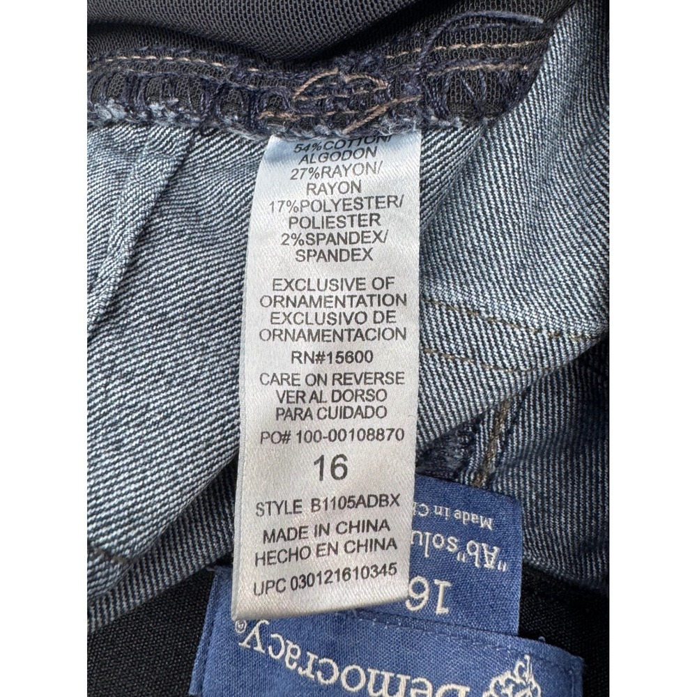 Democracy "Ab"solution Women's Size 16 "Ab"solution Dark Wash Jeans‎ - Picture 5 of 7